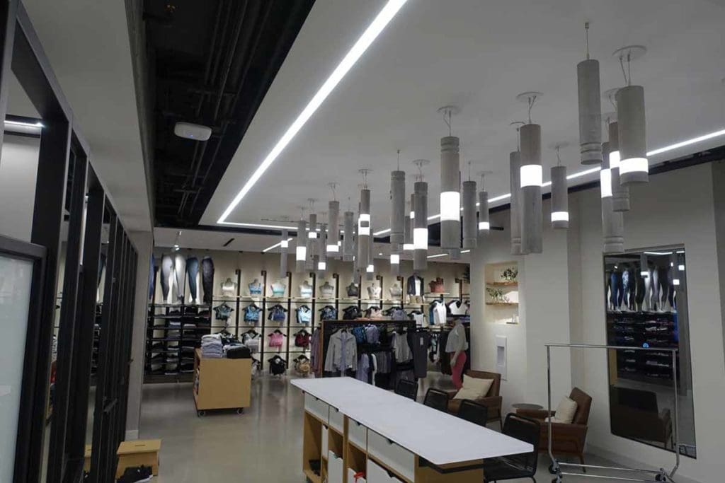 commercial lighting installation